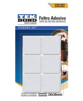 FELTRO QUADRADO 30MM BRANCO CARTELA C/12U TEK BOND